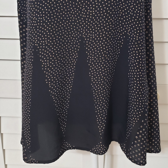 French Connection Women's Black and Tan Silk Sleevless Top Size 8 - Picture 3 of 13